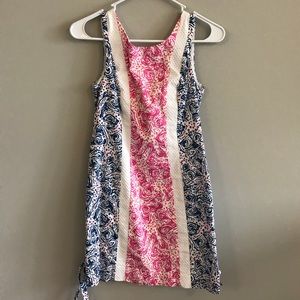 Lilly Pulitzer pink and blue shift dress
